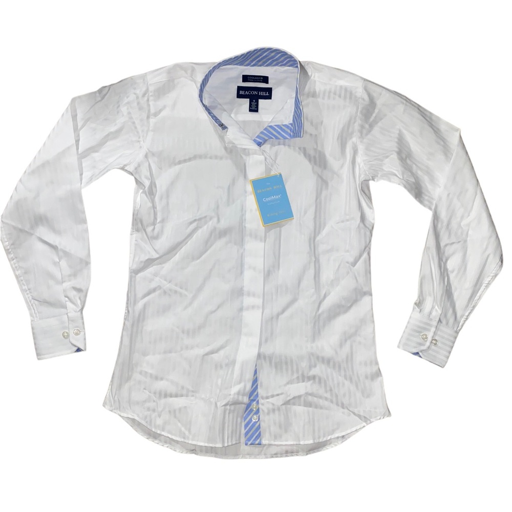 Beacon Hill Equestrian Show Riding Shirt Blue Cool Max Collection Girls Size 14